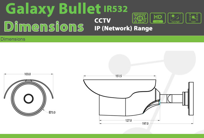 CCTV IP (Network) Camera- Galaxy Bullet IR532