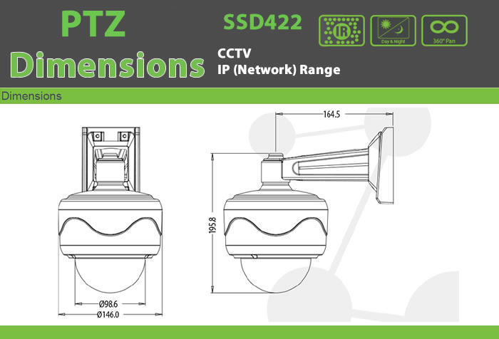 PTZ SSD422 CCTV IP (Network) Camera
